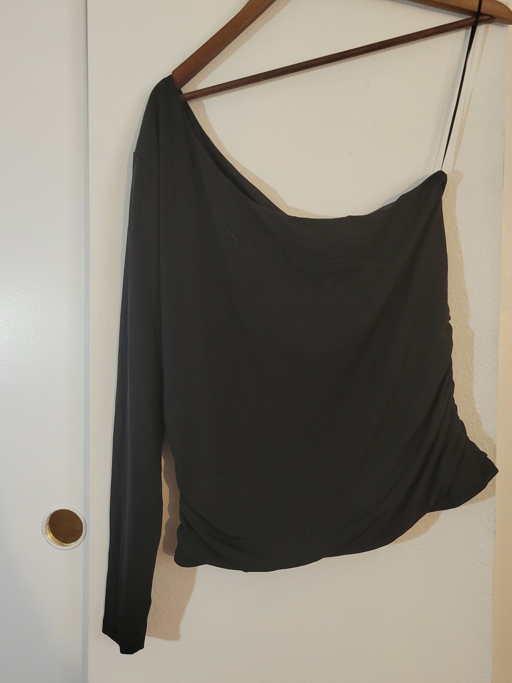 Abercrombie & Fitch Black One Shoulder Top